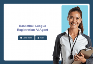 Basketball League Registration AI Agent Template Thumbnail Image