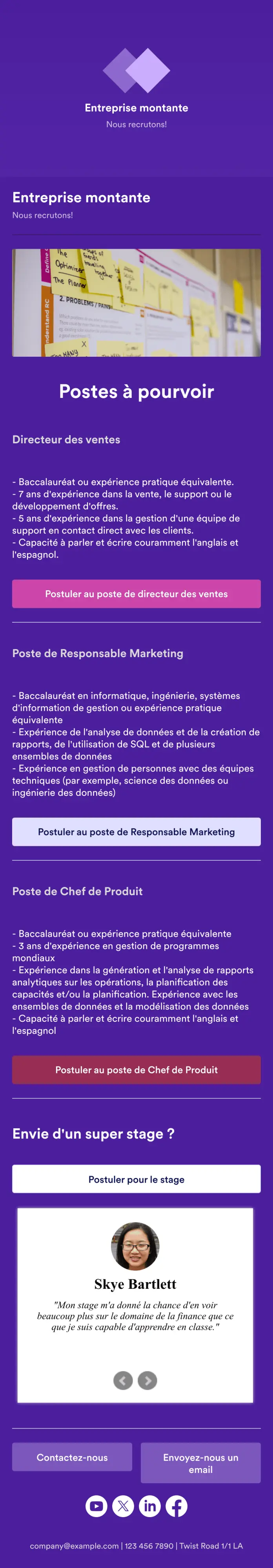 Application de candidature