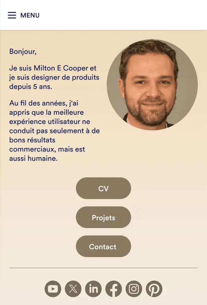 Application de portfolio personnel