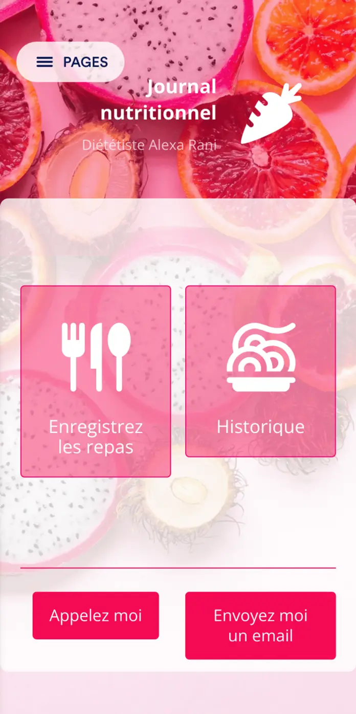 Application de suivi de la nutrition