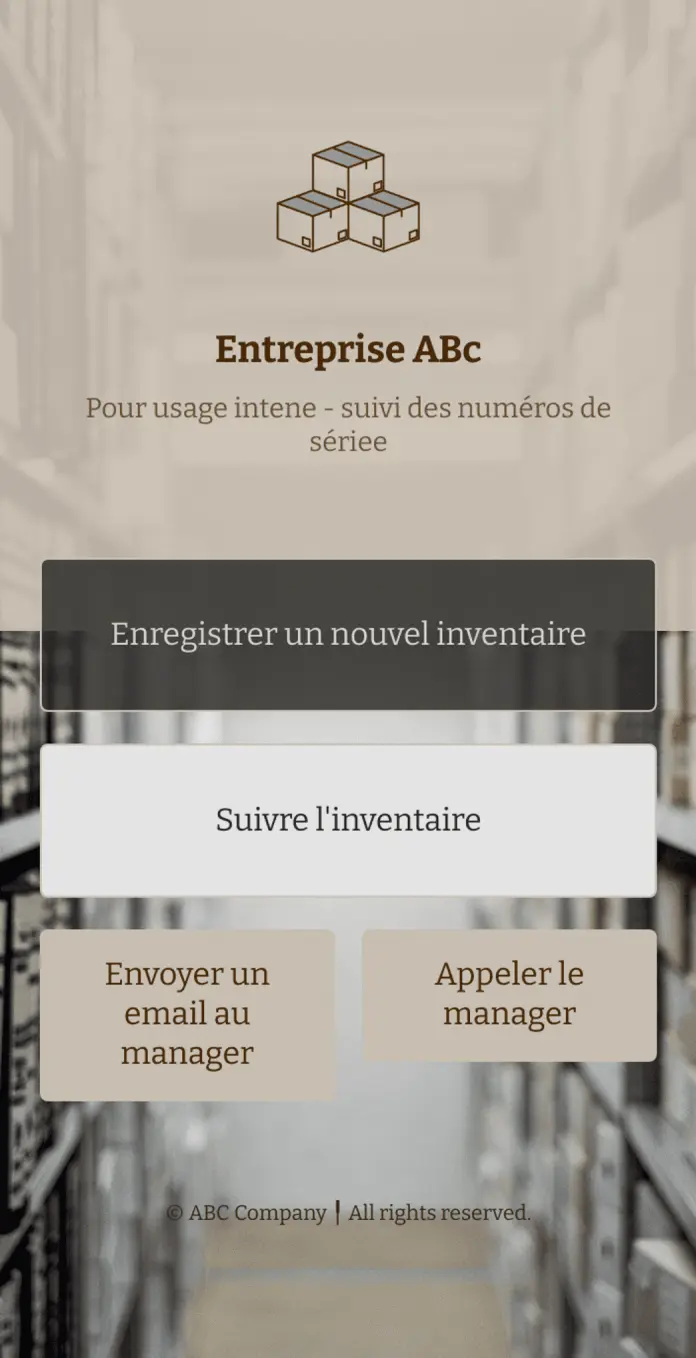 Application de suivi du numéro de série