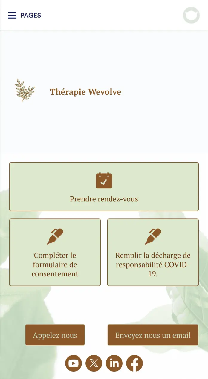 Application de thérapie en ligne