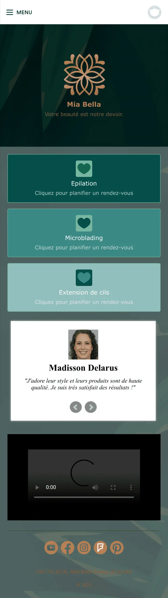 Application Studio de Beauté