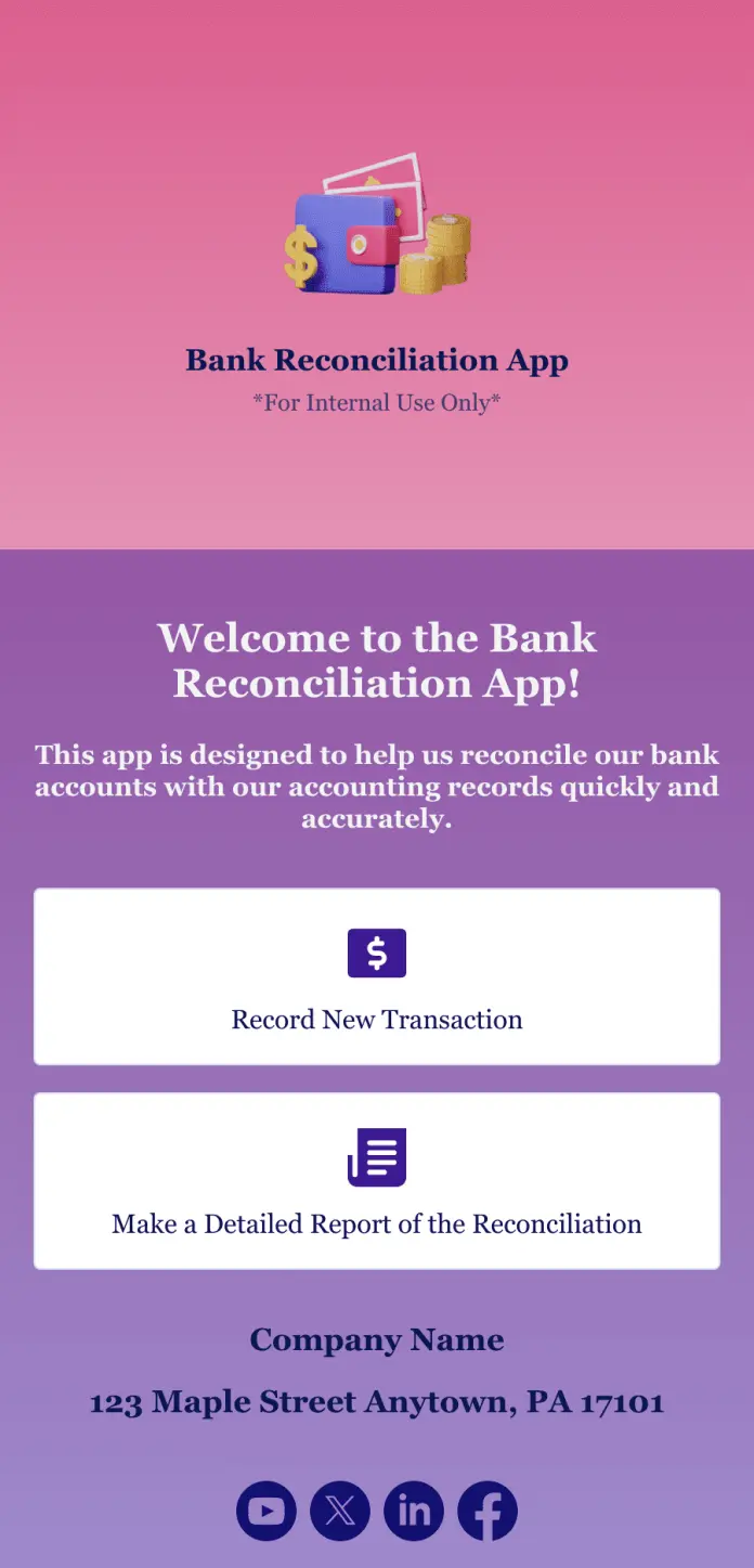 Bank Reconciliation App