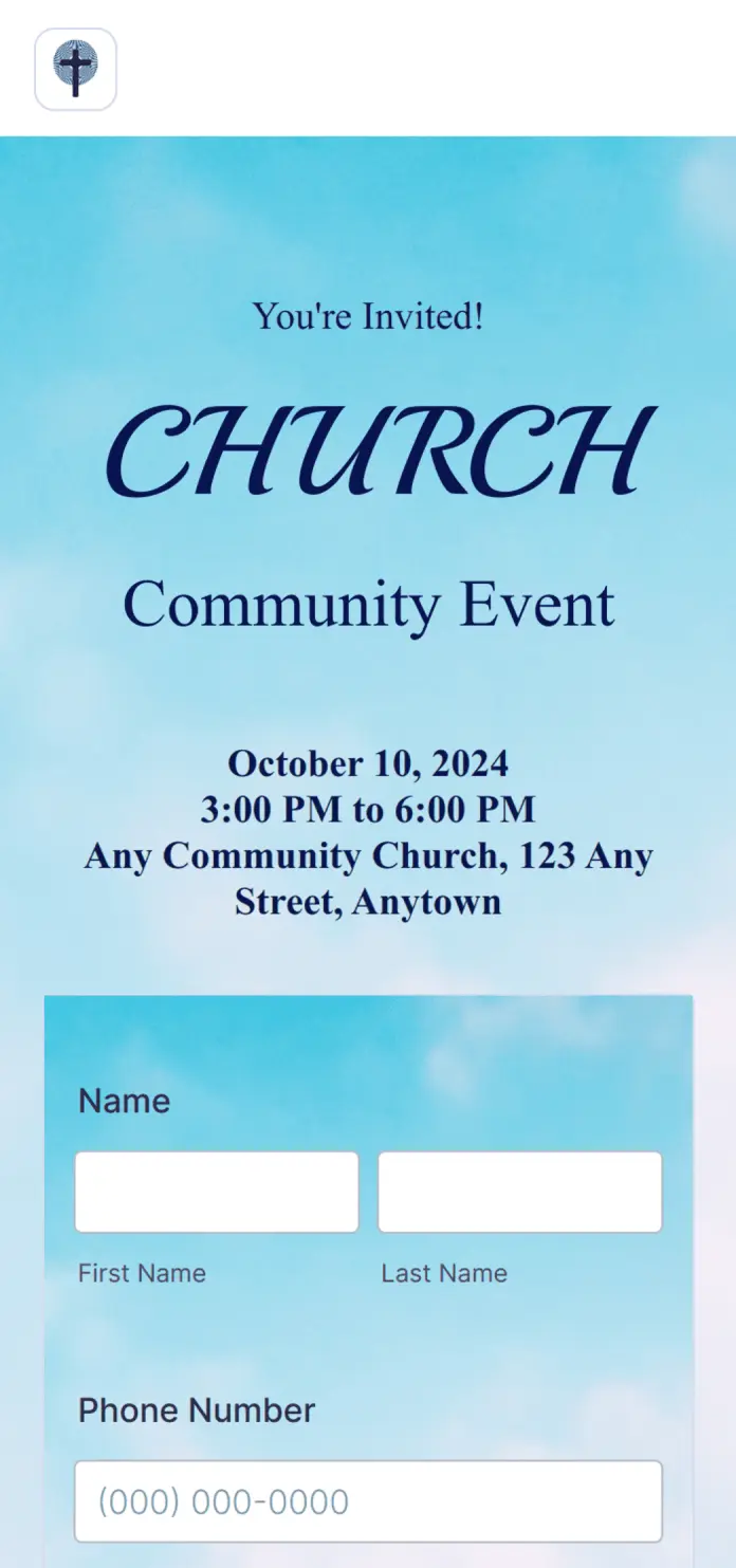 Church Event RSVP App