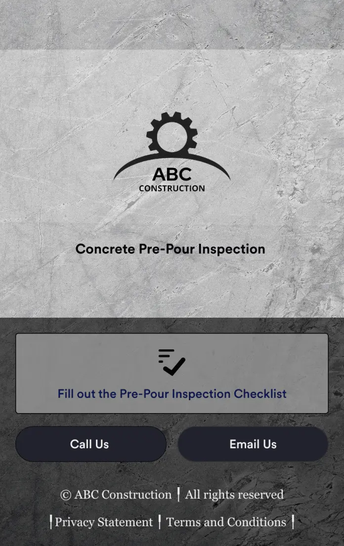 Concrete Pre Pour Inspection App