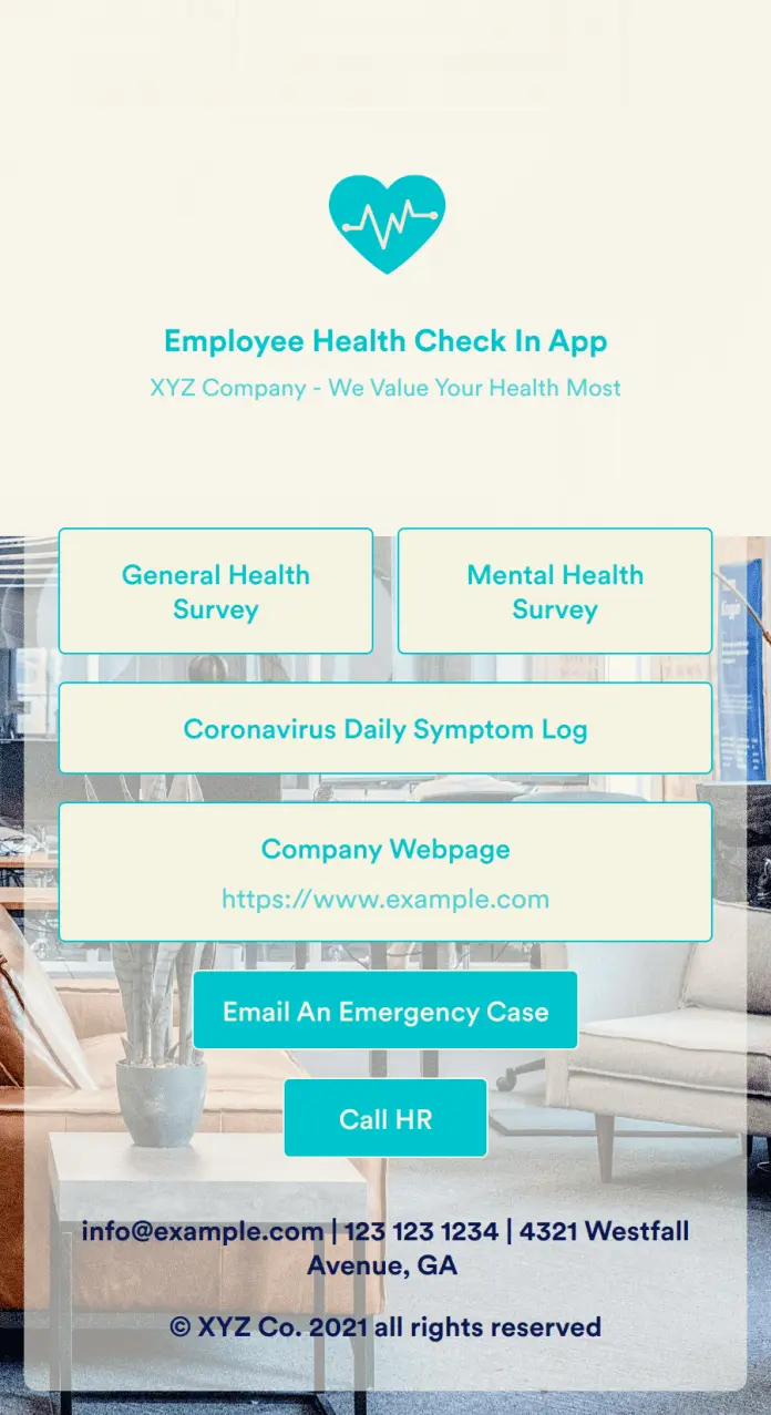 Employee Health Check In App