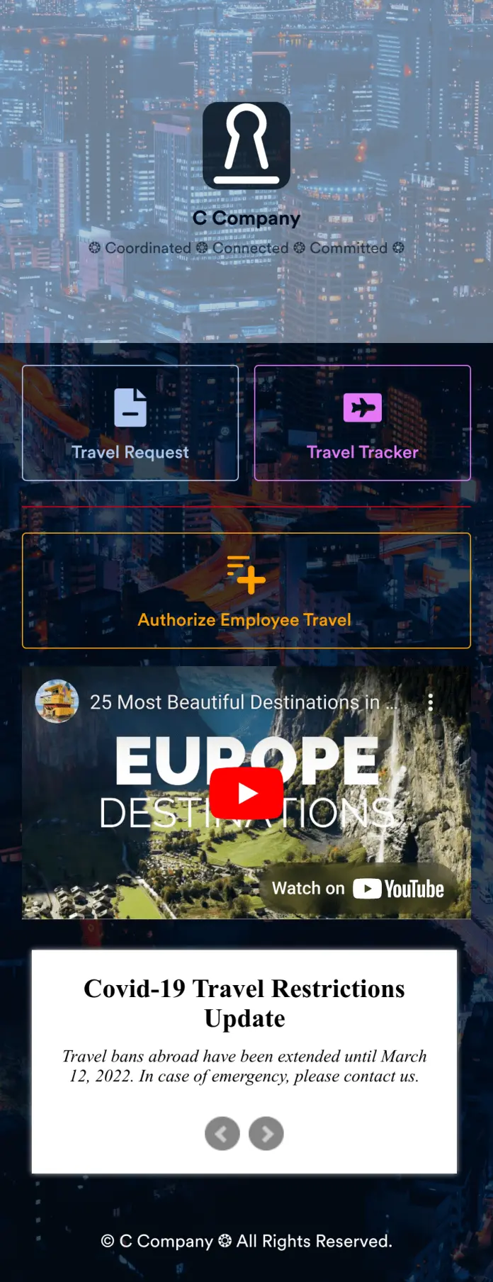 Employee Travel Management App