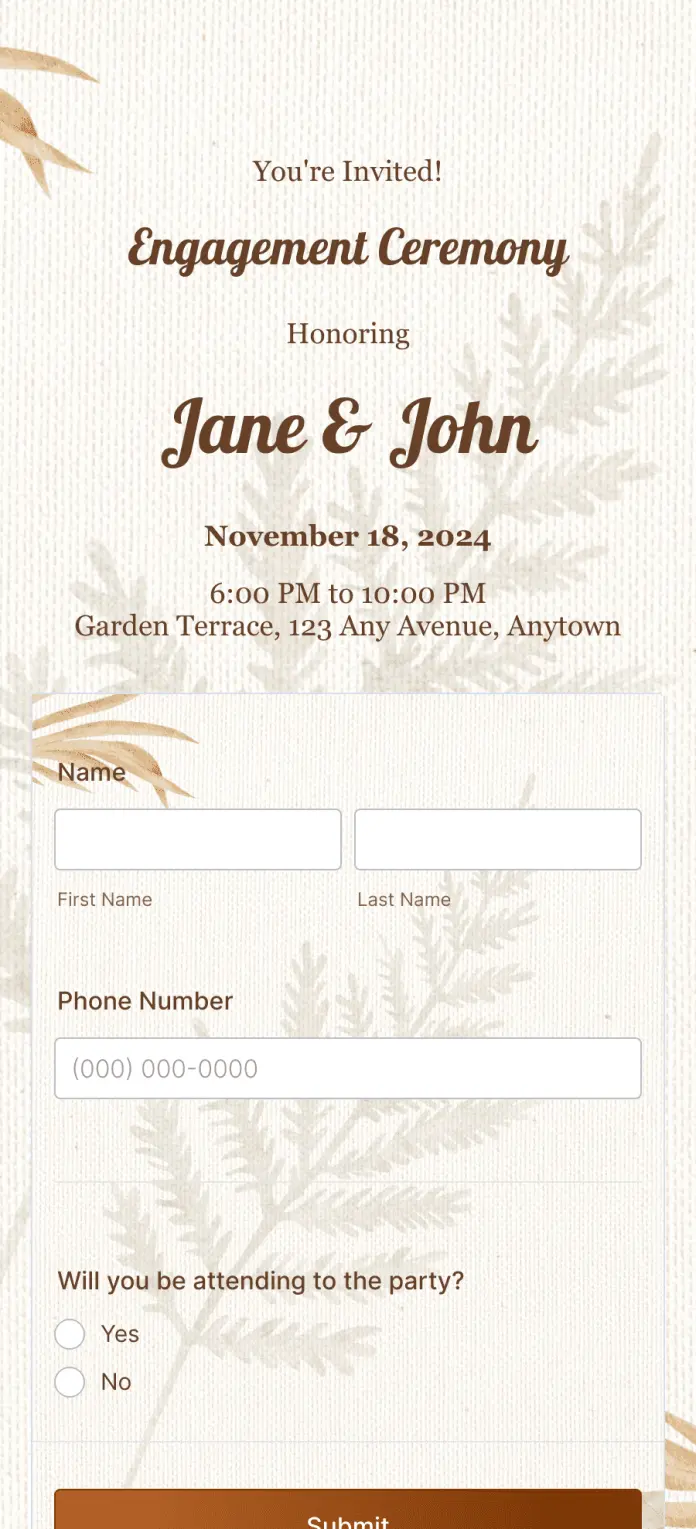 Engagement RSVP App