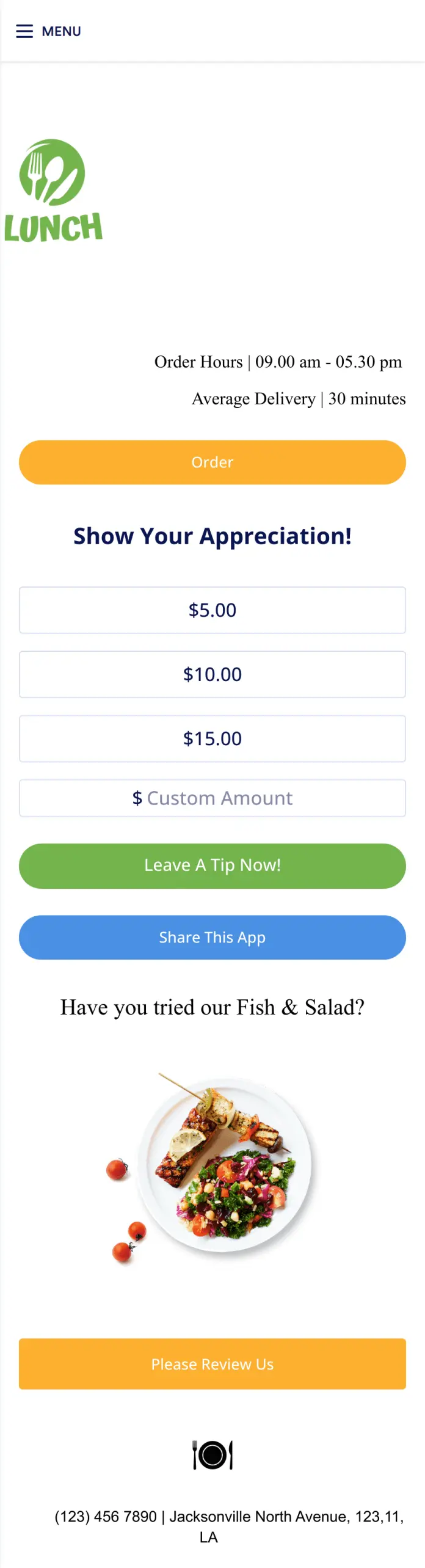 Food Delivery Tip App