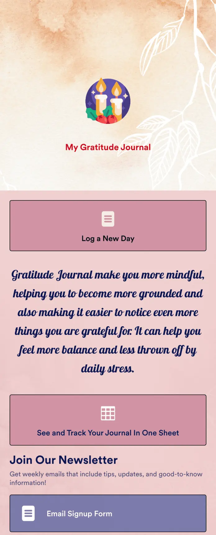 Gratitude Journal App