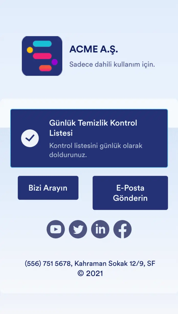 Günlük Ofis Temizliği Kontrol Listesi Uygulaması