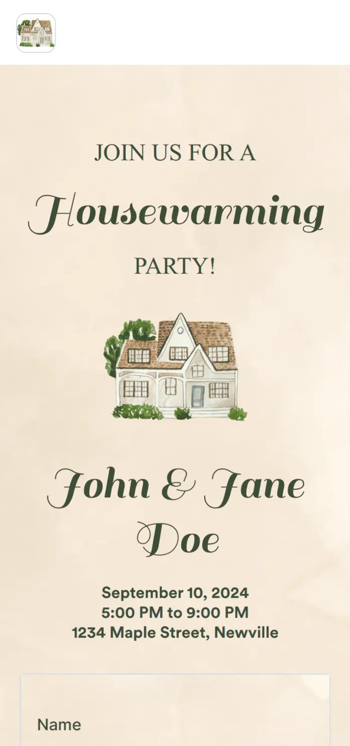 Housewarming RSVP App