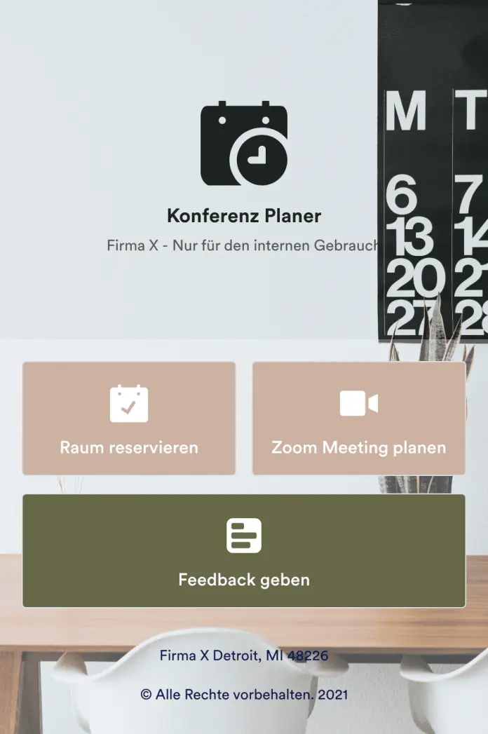 Konferenzraum Buchung App