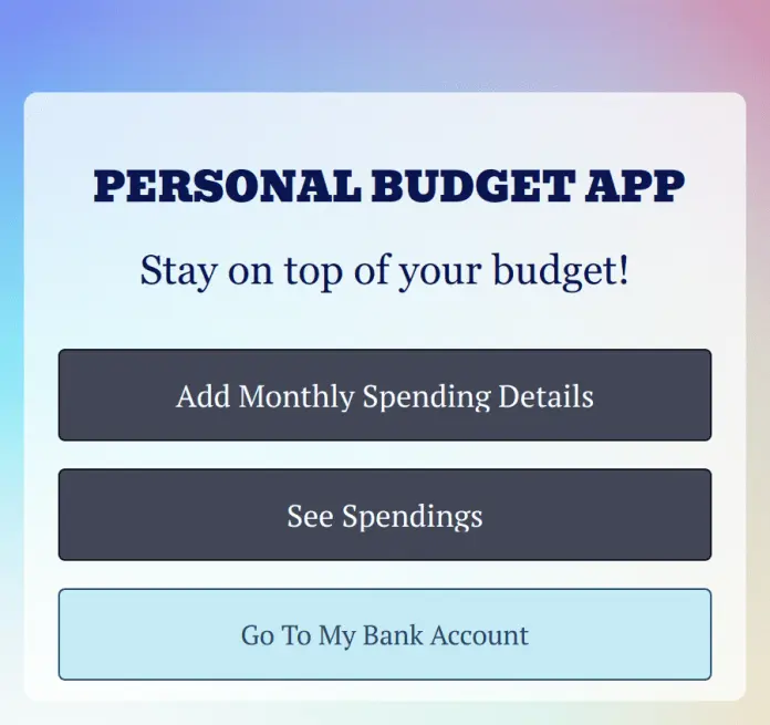 Personal Budget App