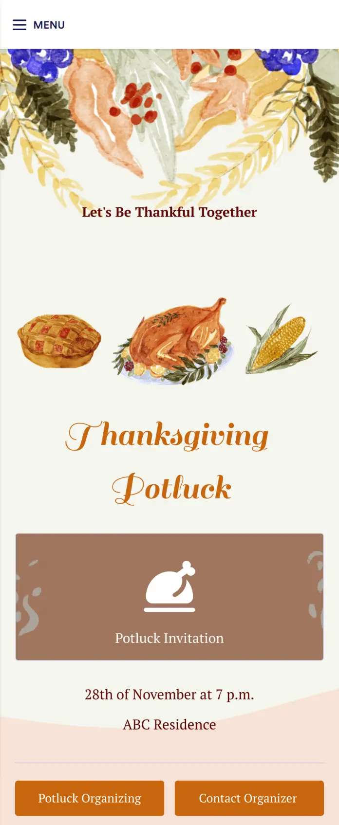 Potluck Planner App