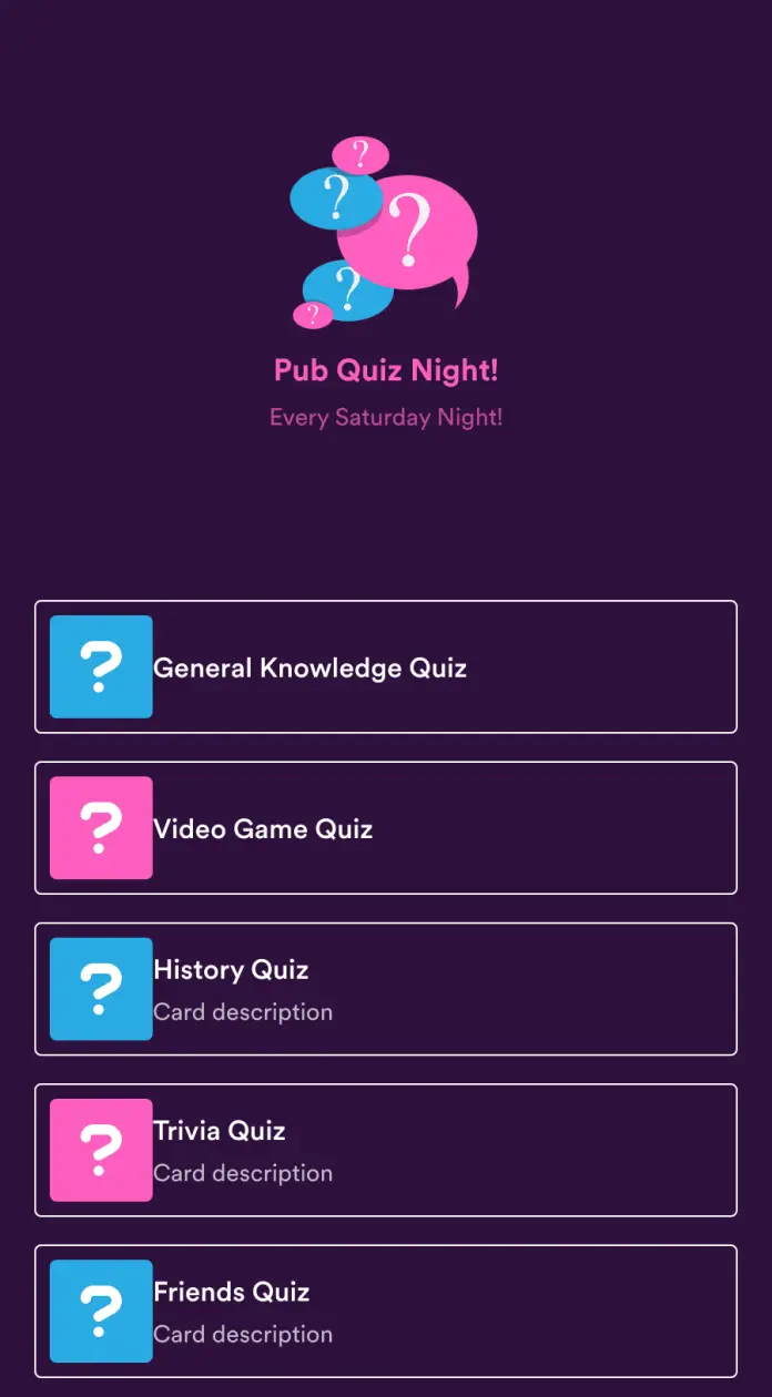 Pub Quiz App