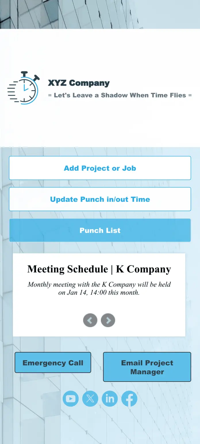 Punch In Out Timesheet App