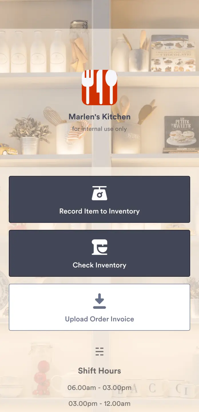 Restaurant Food Inventory App