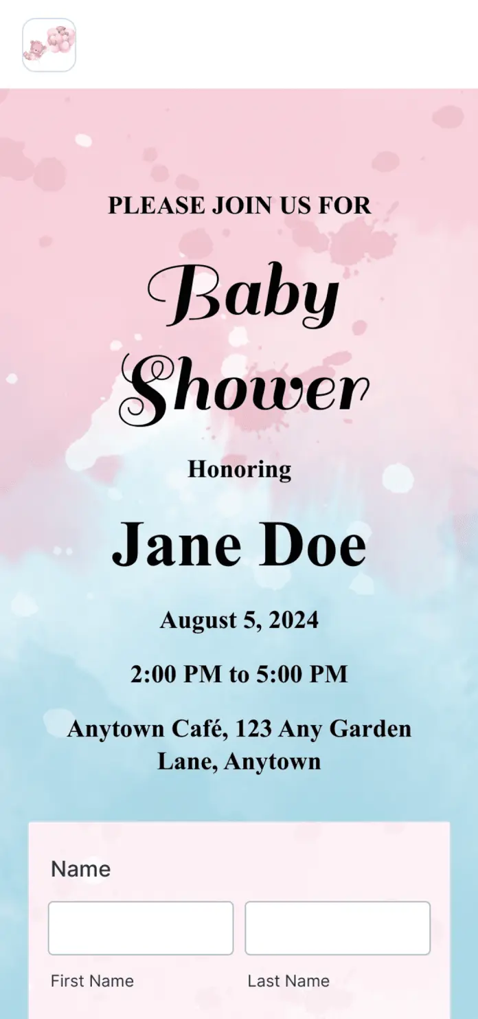 RSVP App for Babyshower