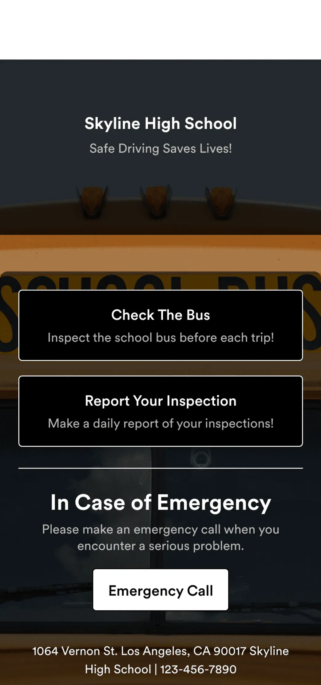 School Bus Inspection Checklist App