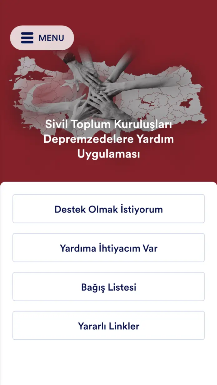 Sivil Toplum Kuruluşu Depremzede Yardım Uygulaması