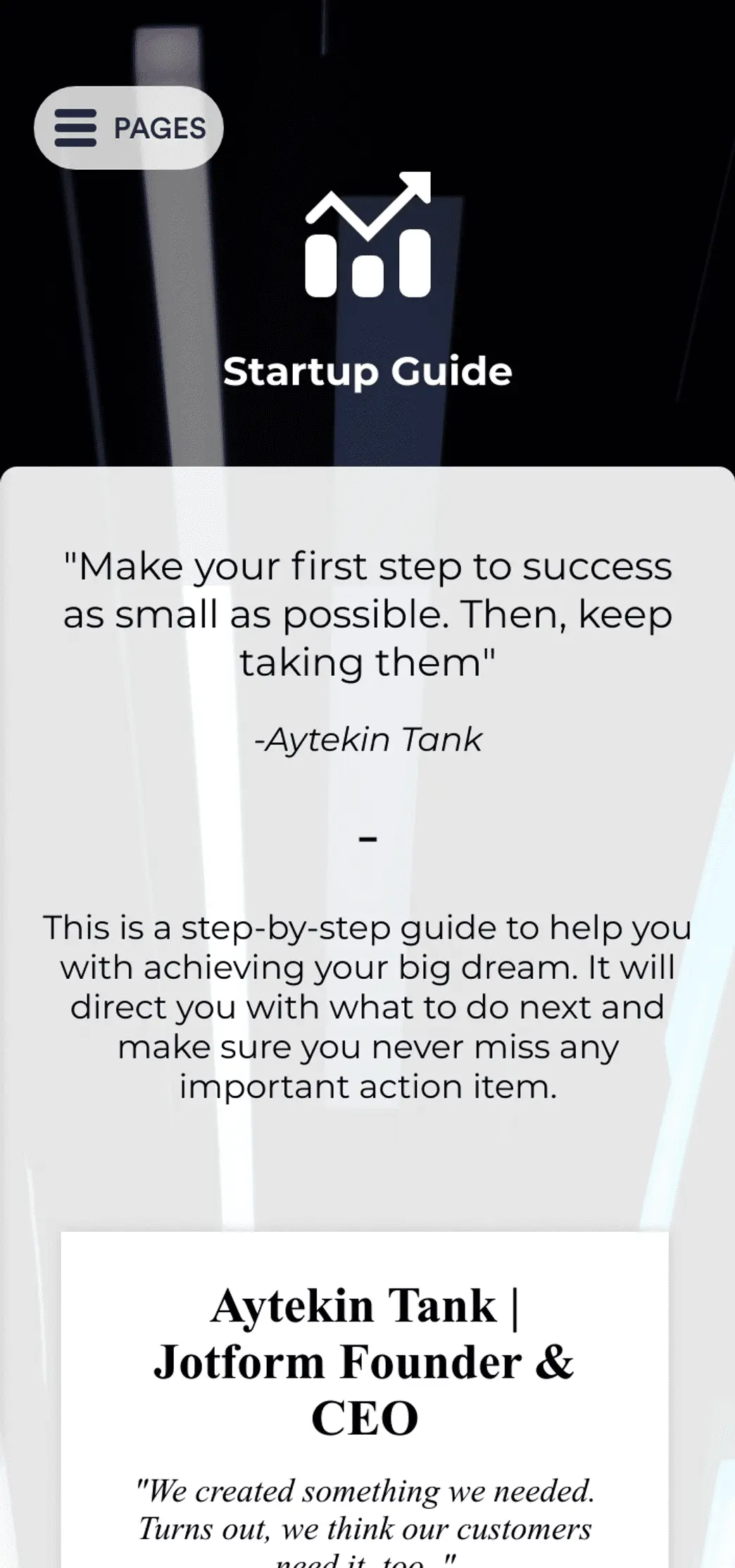 Startup Guide App