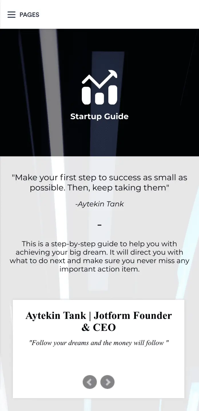 Startup Guide App