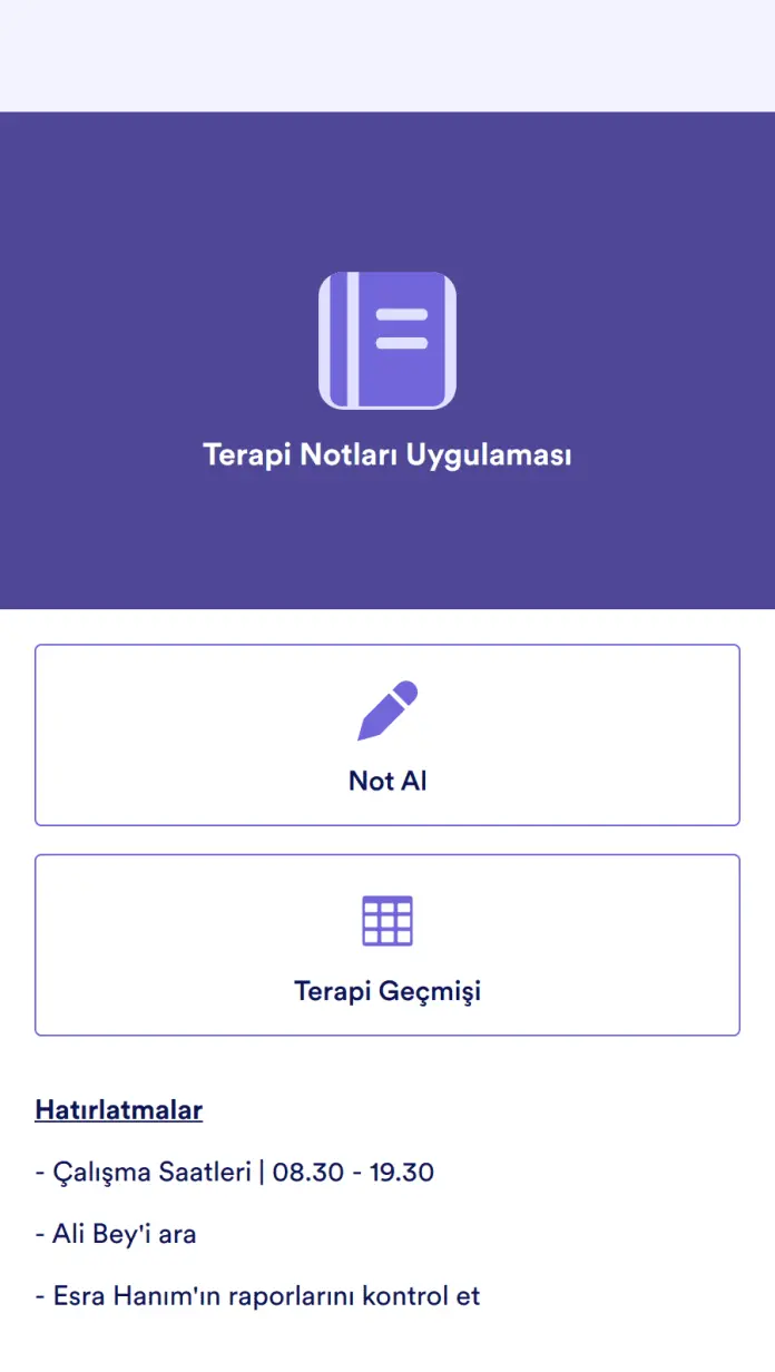 Terapi Notları Uygulaması