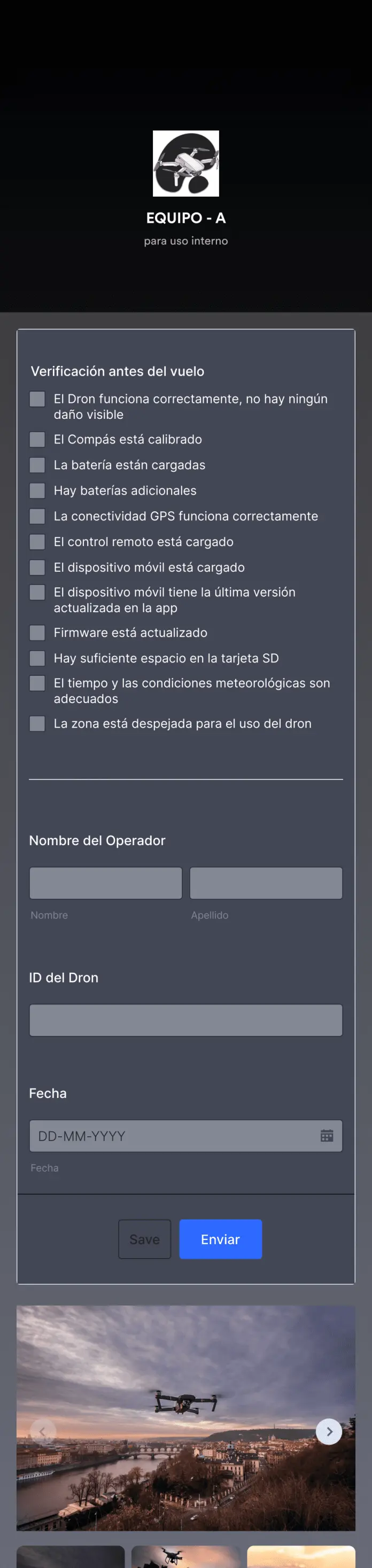 Verificación Pre Vuelo de Drones App