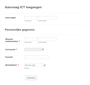 ICT Aanvraag Formulier Form Template