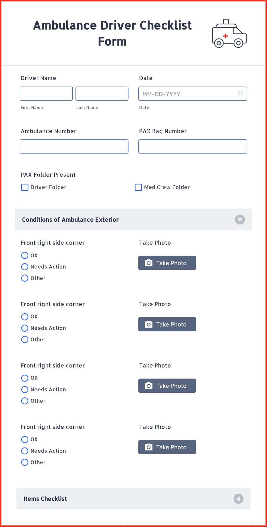 Ambulance Driver Checklist Form Template Jotform 0811