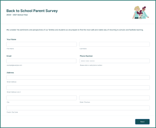 Back To School Parent Survey Form Template