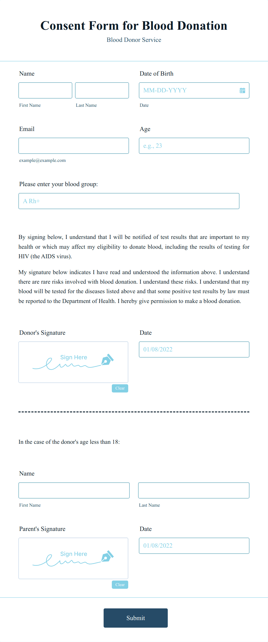 Blood Transfusion Consent Form Template | Jotform