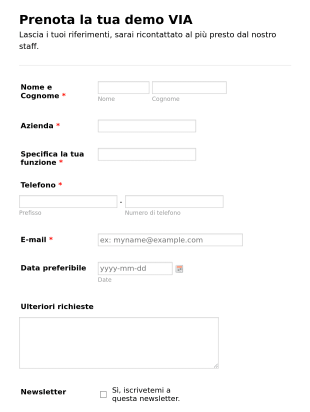 Book Your Demo Form Template