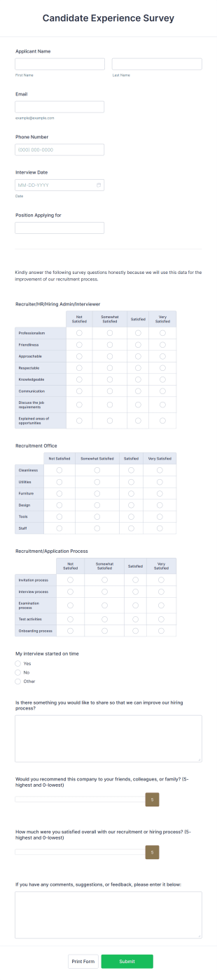 Candidate Experience Survey Form Template | Jotform