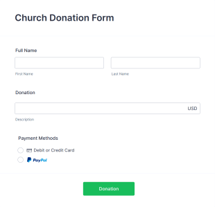 Church Donation Form Template