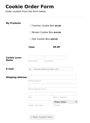 Cookie Order Form Template