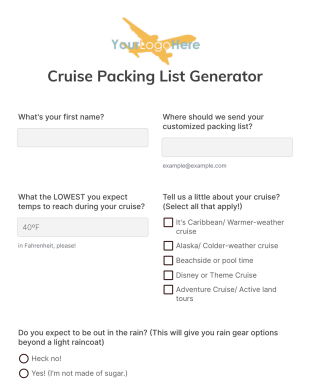 [Travel Agency Template] Cruise Packing List Generator Form Template