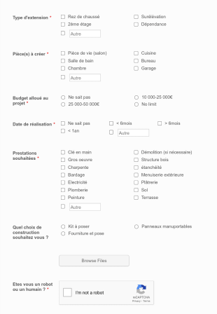 Demande De Devis Pour Une Extension De Maison Form Template