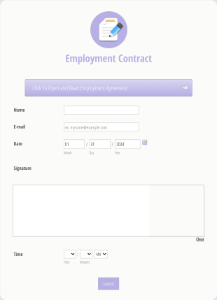 Employment Contract Form Template