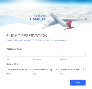 Flight Reservation Form Template