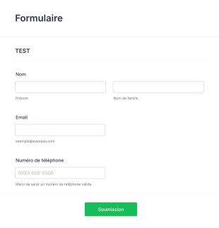 Formulaire Test Inscription Form Template
