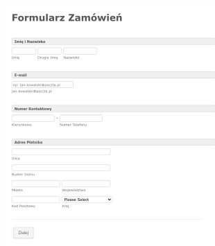 Formularz Zamówień Ogólnych Form Template