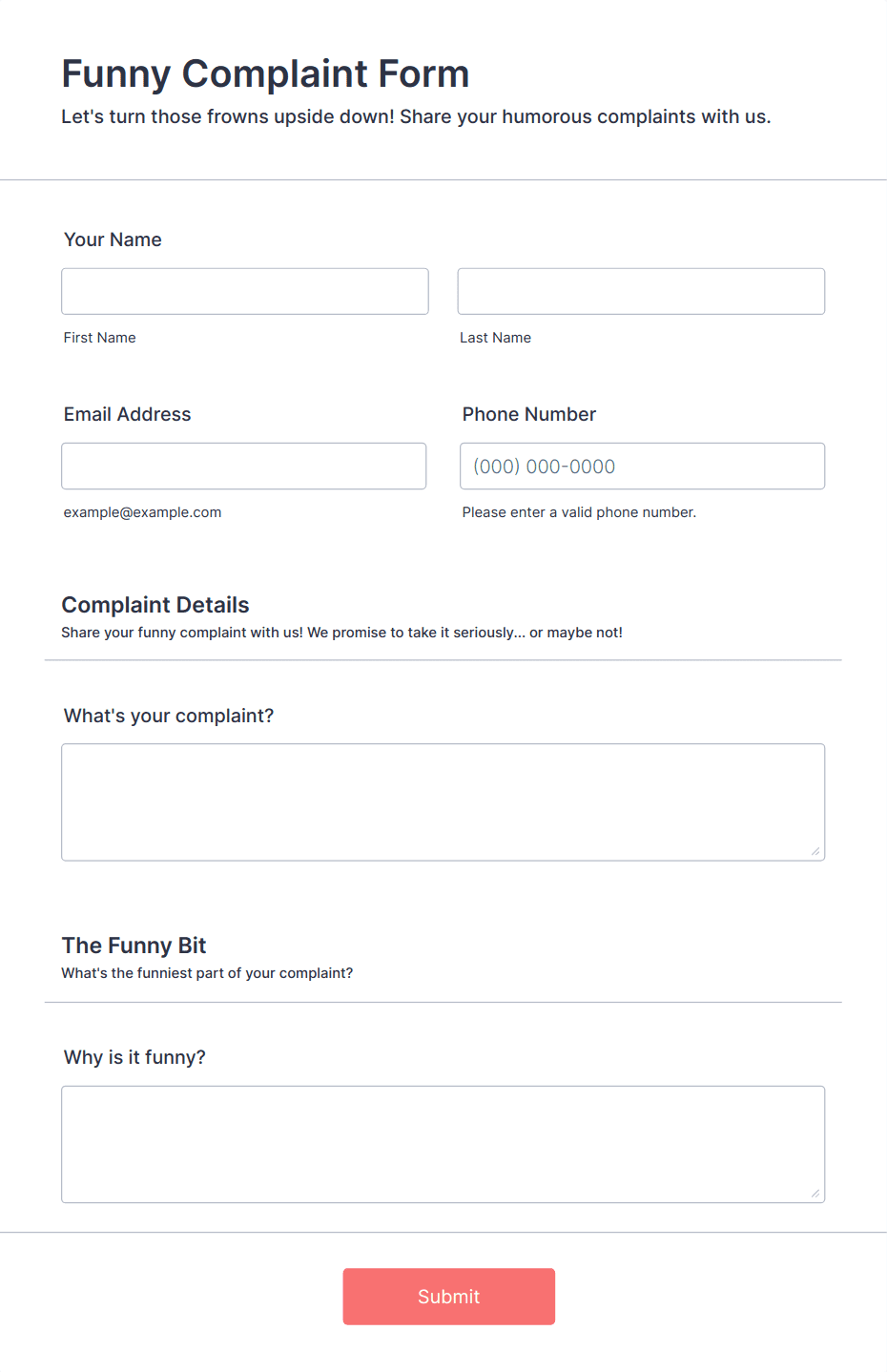 Funny Complaint Form Template | Jotform