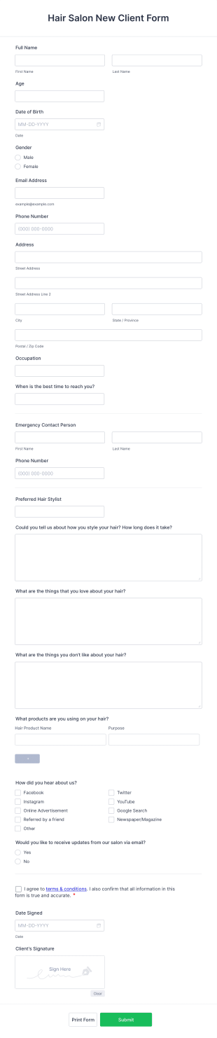 New Client Profile Form Template | Jotform