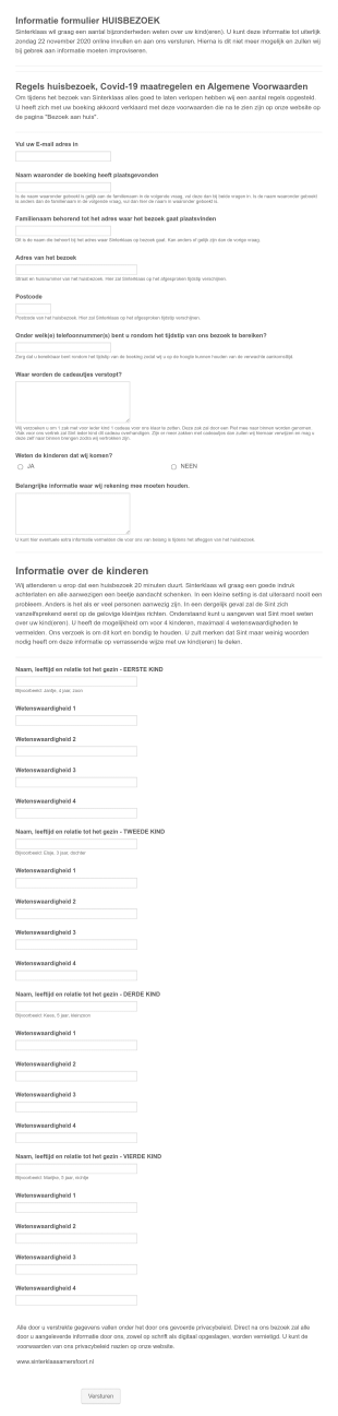 Informatie Formulier HUISBEZOEK Form Template
