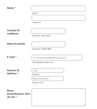 Job Application Form In Italian Form Template