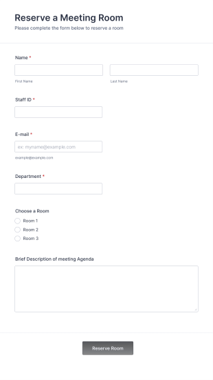 Meeting Room Reservation Form Template