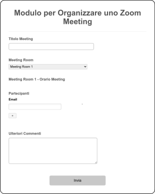 Modulo Organizza Zoom Meeting Form Template